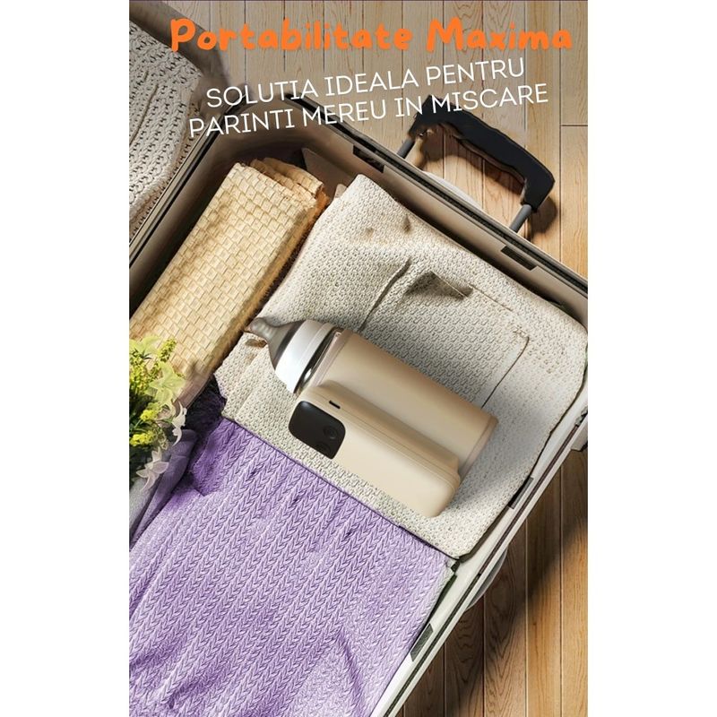 Jucarii, Copii si Bebe - Hrana si alaptare - Biberoane, suzete si accesorii hranire - Incalzitoare si termosuri bebe - Incalzitor Biberoane Portabil SINZO® Incarcare USB, Baterie 8000mAh, Control Termic 6 Trepte, Afisaj Digital - Infinity.ro