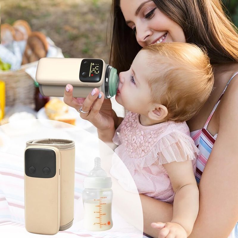 Jucarii, Copii si Bebe - Hrana si alaptare - Biberoane, suzete si accesorii hranire - Incalzitoare si termosuri bebe - Incalzitor Biberoane Portabil SINZO® Incarcare USB, Baterie 8000mAh, Control Termic 6 Trepte, Afisaj Digital - Infinity.ro