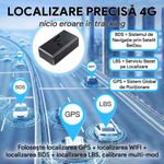 Auto si Moto - Electronice auto - Navigatii GPS - Mini GPS Tracker auto 4G, SINZO, Q8, Fixare magnetica,1200 mAh, Istoric traseu, Cartela SIM cu internet, Negru mat - Infinity.ro
