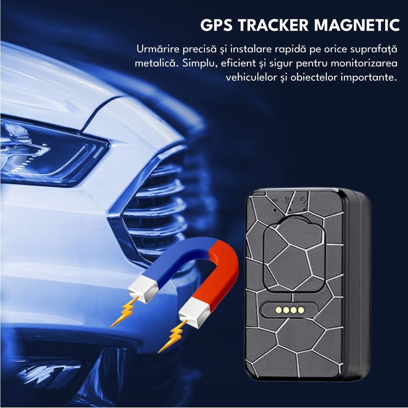 Auto si Moto - Electronice auto - Navigatii GPS - Mini GPS tracker auto, 4G, SINZO, G50 Magnetic, 3000 mAh, rezistent la apa IP67, negru - Infinity.ro
