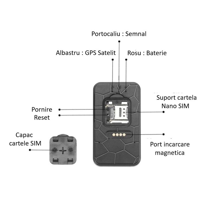 Auto si Moto - Electronice auto - Navigatii GPS - Mini GPS tracker auto, 4G, SINZO, G50 Magnetic, 3000 mAh, rezistent la apa IP67, negru - Infinity.ro