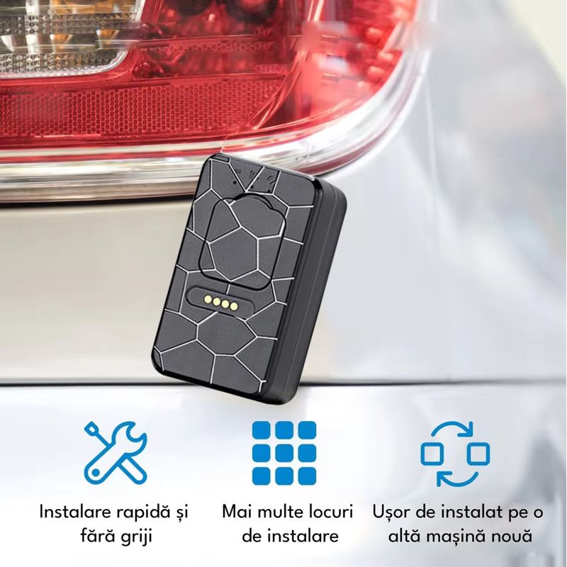 Auto si Moto - Electronice auto - Navigatii GPS - Mini GPS tracker auto, 4G, SINZO, G50 Magnetic, 3000 mAh, rezistent la apa IP67, negru - Infinity.ro