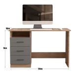 Casa si Gradina - Mobilier - Mese si birouri - Birouri - Birou Atelier Adrion, dimensiuni 120 x50 x76cm, culoare gri/sonoma - Infinity.ro
