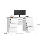 Casa si Gradina - Mobilier - Mese si birouri - Birouri - Birou Atelier Denver, dimensiuni 140 x50 x75 cm, culoare alb, include 6 sertare - Infinity.ro