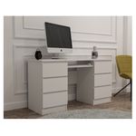 Casa si Gradina - Mobilier - Mese si birouri - Birouri - Birou Atelier Denver, dimensiuni 140 x50 x75 cm, culoare alb, include 6 sertare - Infinity.ro