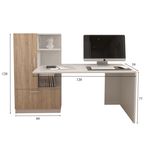 Casa si Gradina - Mobilier - Mese si birouri - Birouri - Birou Atelier Dakota, dimensiuni 150x59x120cm, culoare sonoma/alb, 2 usi - Infinity.ro