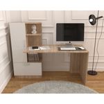Casa si Gradina - Mobilier - Mese si birouri - Birouri - Birou Atelier Dakota, dimensiuni 150x59x120cm, culoare sonoma/alb, 2 usi - Infinity.ro