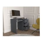 Casa si Gradina - Mobilier - Mese si birouri - Birouri - Birou Atelier Riga, dimensiuni, 96x50 x75 cm, include 3 sertare culoare antracit - Infinity.ro