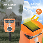 Casa si Gradina - Gradinarit si plante - Intretinere gradina - Articole daunatori gradina - Aparat ultrasunete anti-animale BIRAI AR01, solar, senzor miscare 110°, LED, 2 moduri, curte si gradina, Portocaliu - Infinity.ro