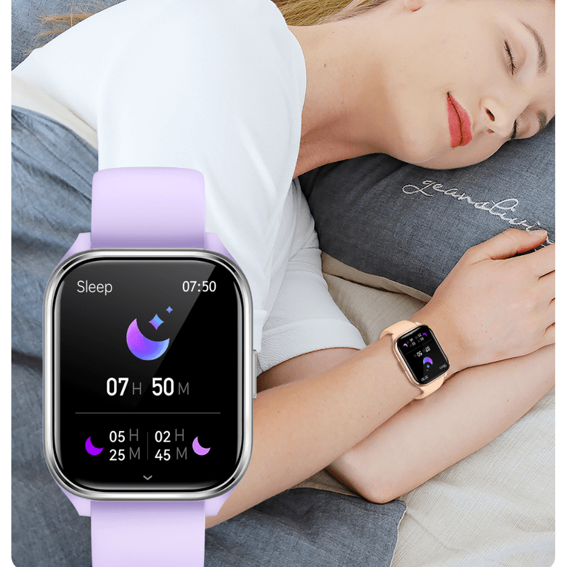 Laptop, Telefoane si Tablete - Wearables si gadgeturi - Wearables - Smartwatch-uri - Smartwatch dama VortexIQ BIRAI®, ecran 1.85″ TFT, apel Bluetooth, fitness, sport, rezistent apa 3ATM, Mov - Infinity.ro