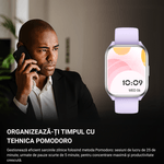 Laptop, Telefoane si Tablete - Wearables si gadgeturi - Wearables - Smartwatch-uri - Smartwatch dama VortexIQ BIRAI®, ecran 1.85″ TFT, apel Bluetooth, fitness, sport, rezistent apa 3ATM, Mov - Infinity.ro