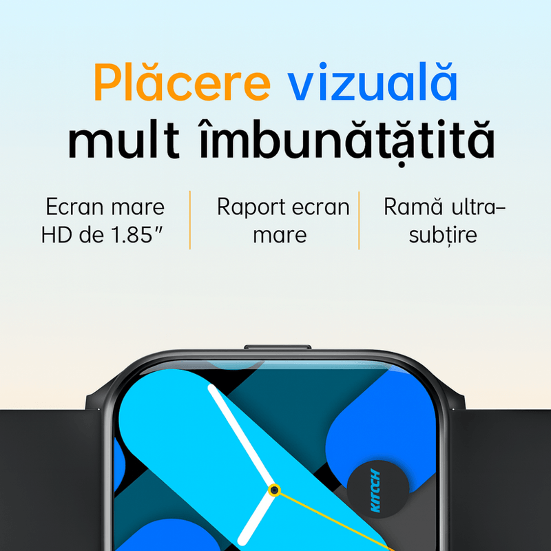 Laptop, Telefoane si Tablete - Wearables si gadgeturi - Wearables - Smartwatch-uri - Smartwatch dama VortexIQ BIRAI®, ecran 1.85″ TFT, apel Bluetooth, fitness, sport, rezistent apa 3ATM, Mov - Infinity.ro