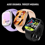 Laptop, Telefoane si Tablete - Wearables si gadgeturi - Wearables - Smartwatch-uri - Smartwatch dama VortexIQ BIRAI®, ecran 1.85″ TFT, apel Bluetooth, fitness, sport, rezistent apa 3ATM, Mov - Infinity.ro