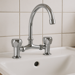 Casa si Gradina - Sanitare - Lavoar baie si accesorii - Baterii sanitare - Baterie bucatarie Remer Rubinetterie 1000-2000 14Y, dublu comanda, pipa inalta, rezistenta in utilizare, alama cromata - Infinity.ro