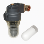 Casa si Gradina - Sanitare - Instalatii hidro - Sisteme filtrare instalatii - Filtru orientabil anticalcar cu cartus polifosfat Giacomini R142DX003, by-pass automat, racord reglabil 1/2” - Infinity.ro