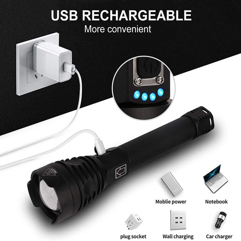 Sport si Outdoor - Camping - Articole solare camping - Lampi si lanterne camping - Lanterna Tactica LED Profesionala, LittleDomi XHP90.2 din Aluminiu, 6000 lm, 800m raza, 3 Moduri, Focus Ajustabil, IP65 - Infinity.ro