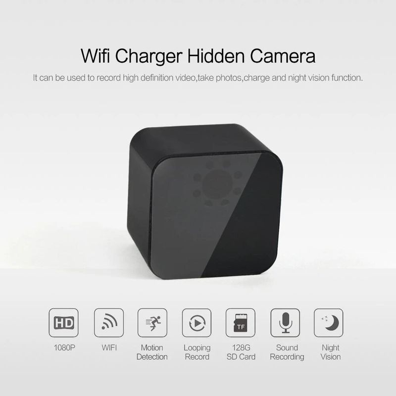 Laptop, Telefoane si Tablete - Wearables si gadgeturi - Gadgeturi - Dispozitive spionaj - Incarcator/Adaptor USB cu Camera Spion, HD 1080p, WiFi, Mod Nocturn, Senzor Miscare, Aplicatie Smartphone, Compatibil - Infinity.ro
