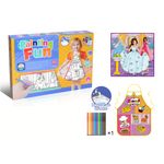 Jucarii, Copii si Bebe - Jucarii si jocuri - Jucarii & jocuri educative - Seturi pictura si desen - Set Covoras Magic cu Printese si Sortulet pentru Desenat, LittleDomi, Lavabil, 12 Carioci - Infinity.ro