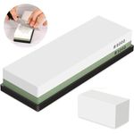 Casa si Gradina - Bucatarie si vesela - Ustensile bucatarie - Ascutitoare cutite - Piatra pentru Ascutirea Cutitelor prin Slefuire, LittleDomi, cu Suport din Silicon, 2 Granulatii 3000/8000, Ghidaj - Infinity.ro