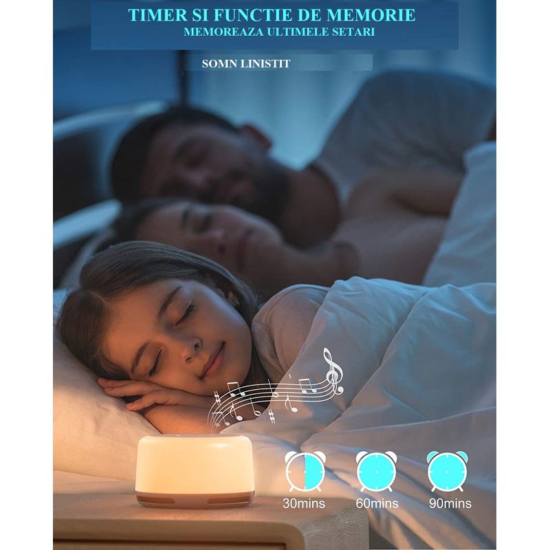 Casa si Gradina - Corpuri si surse de iluminat - Veioze si lampi - Lampi de veghe copii - Dispozitiv Sunet Alb, LittleDomi, Functie Lampa de Veghe, Memorie, Timer, Portabil, Autonomie 10h, White Noise - Infinity.ro