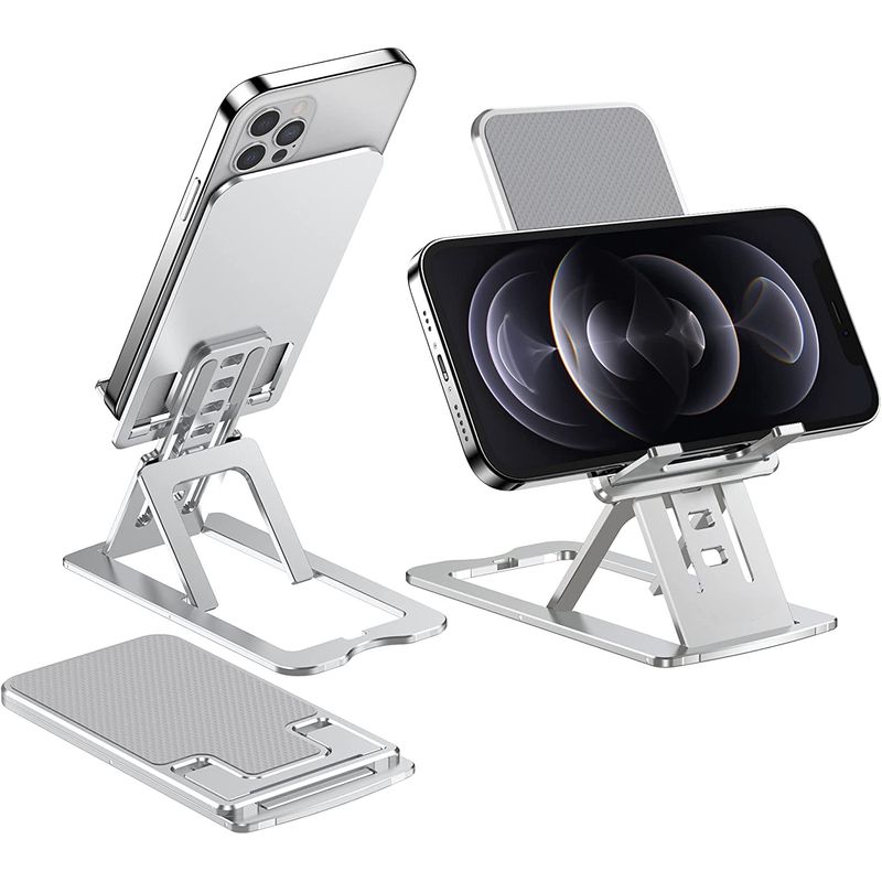 Laptop, Telefoane si Tablete - Telefoane mobile si accesorii - Accesorii Telefoane - Suport si docking telefoane - Suport Reglabil Universal de Birou, LittleDomi, Pliabil Complet, Aluminiu, Compatibil cu iPhone 12, 11 pro Xs Max Xr X - Infinity.ro