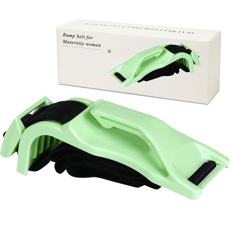 Auto si Moto - Piese auto si accesorii - Interior auto - Accesorii interior - Deviator Centura, LittleDomi, pentru siguranta auto Gravide, Ajustabil, Universal, ABS, Verde - Infinity.ro