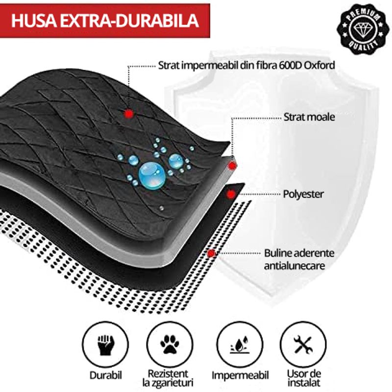 Petshop - Accesorii petshop - Alte accesorii petshop - Husa Auto Profesionala Protectie si Transport Animale, Caini si Pisici, LittleDomi, pentru Bancheta Autoturismului - Infinity.ro