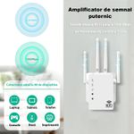 PC, gaming si accesorii - Retelistica - Wireless - Adaptoare wireless - Amplificator Semnal Wireless, LittleDomi, Trasnfer pana la 1200Mbps, Dual-Band 2.4G-5G, Conexiune WPA/WPA2, 4 Antene cu - Infinity.ro