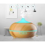 Casa si Gradina - Decoratiuni - Aromaterapie si lumanari - Difuzoare aromaterapie - Umidificator de aer/difuzor aromaterapie cu ultrasunete LittleDomi, cu telecomanda, LED 7 culori, Temporizator, Stejar - Infinity.ro