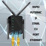 PC, gaming si accesorii - Retelistica - Wireless - Adaptoare wireless - Amplificator Semnal Wireless, LittleDomi, Trasnfer pana la 1200Mbps, Dual-Band 2.4G-5G, Conexiune WPA/WPA2, 4 Antene cu - Infinity.ro