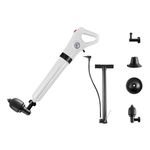 Casa si Gradina - Sanitare - Chiuveta bucatarie si accesorii - Accesorii chiuvete - Pompa cu Aer Comprimat pentru Desfundat Tevi Infundate de Chiuveta, Cada, Dus, WC, 4 Accesorii, Pompa, Alb - Infinity.ro