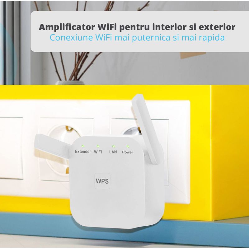 PC, gaming si accesorii - Retelistica - Wireless - Adaptoare wireless - Amplificator Semnal Retea Wireless, LittleDomi, WiFi repeater 300Mbps, 802.11n.b.g., Retea 2.4 GHz, Conexiune WPA - Infinity.ro