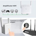 PC, gaming si accesorii - Retelistica - Wireless - Adaptoare wireless - Amplificator Semnal Retea Wireless, LittleDomi, WiFi repeater 300Mbps, 802.11n.b.g., Retea 2.4 GHz, Conexiune WPA - Infinity.ro