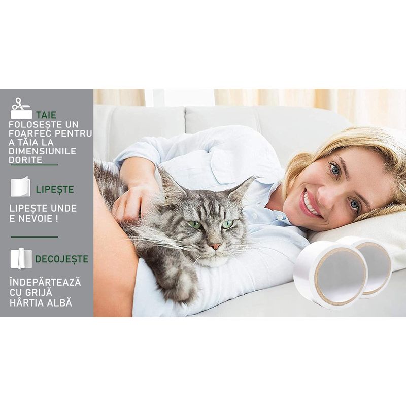 Petshop - Accesorii petshop - Alte accesorii petshop - Rola Autoadeziva, LittleDomi, pentru Protectie Impotriva Zgarieturilor de Pisici si Caini, Polietilena - Infinity.ro