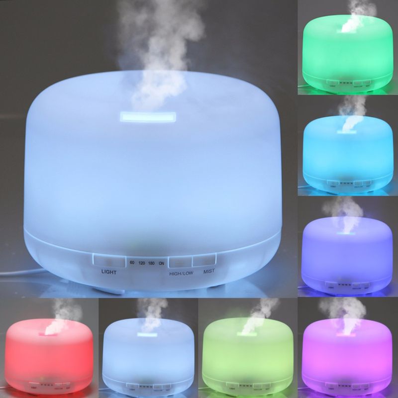 Casa si Gradina - Decoratiuni - Aromaterapie si lumanari - Difuzoare aromaterapie - Difuzor Aromaterapie, Umidificator cu Ultrasunete LittleDomi, Lampa de veghe cu Telecomanda, 500 ml,16 ore, silentios - Infinity.ro