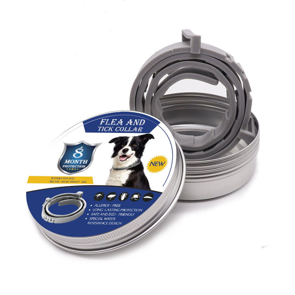 Zgarda antiparazitara pe baza de uleiuri din plante, pentru purici si capuse, pentru caini, fara alergeni, 62x1cm