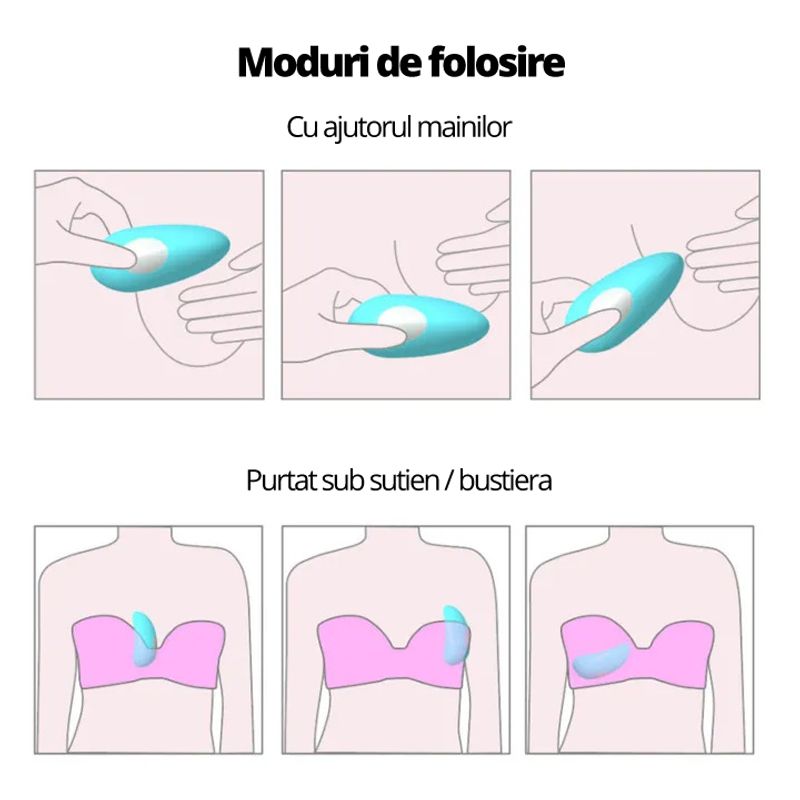 Ingrijire personala si Cosmetice - Sanatate si wellness - Articole wellness - Aparate si dispozitive de masaj - Aparat de Masaj pentru Stimularea Lactatiei LittleDomi®, 5 Moduri de Vibratie, Functie de Incalzire, Silentios - Infinity.ro