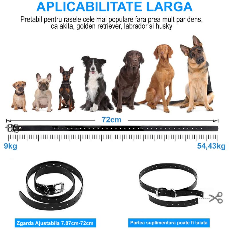 Petshop - Accesorii petshop - Dresaj animale - Zgarda Electrica pentru Dresaj Caini, LD-880,99 Nivele de Vibratii, Ghid Dresaj, Raza Actiune 800m, Reincarcabila, IP6x - Infinity.ro