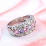 Fashion, accesorii si bijuterii - Femei - Bijuterii femei - Inele femei - Inel dama cu pietre Topaz, placat cu argint 925, marca Trendy Secret, marimea 7 - Infinity.ro