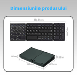 PC, gaming si accesorii - Periferice PC - Tastaturi - Tastatura wireless pliabila, universala, tri-fold, cu mouse wireless cadou,  Bluetooth multi-device 3 conexiuni - Infinity.ro