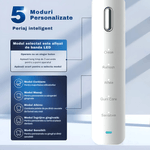 Ingrijire personala si Cosmetice - Igiena dentara - Periute de dinti electrice - Periuta de dinti electrica, sonica, 45.000 vibratii/min, 5 moduri, autonomie 90 zile, IPX7, Alb, A ATAB - Infinity.ro