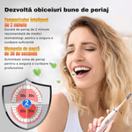 Ingrijire personala si Cosmetice - Igiena dentara - Periute de dinti electrice - Periuta de dinti electrica, sonica, 5 moduri, IPX7, 4 capete+4 cadou, husa calatorie, Roz - Infinity.ro