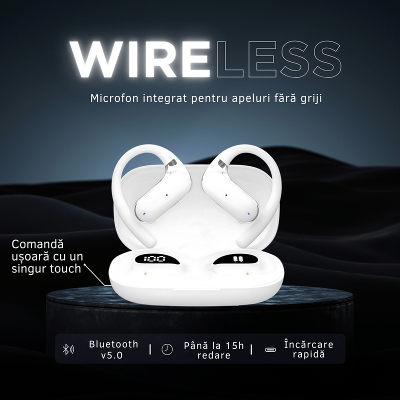 TV, Audio-Video si Foto - Portabile audio - Casti audio - Casti wireless cu traducator in timp real, 144 de limbi, AI smart translation, bass dinamic 14.2mm - Infinity.ro