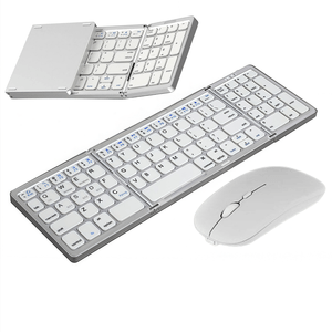 Tastatura wireless pliabila, universala, tri-fold, cu mouse wireless cadou,  Bluetooth multi-device 3 conexiuni