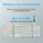 PC, gaming si accesorii - Periferice PC - Tastaturi - Tastatura wireless pliabila, universala, tri-fold, cu mouse wireless cadou,  Bluetooth multi-device 3 conexiuni - Infinity.ro