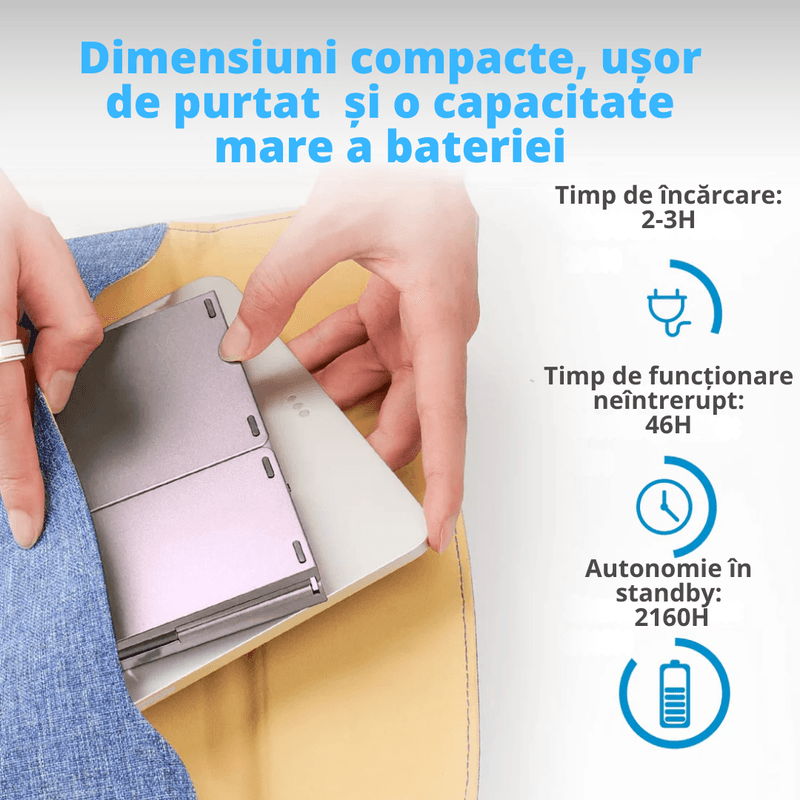 PC, gaming si accesorii - Periferice PC - Tastaturi - Tastatura wireless pliabila, universala, tri-fold, cu mouse wireless cadou,  Bluetooth multi-device 3 conexiuni - Infinity.ro