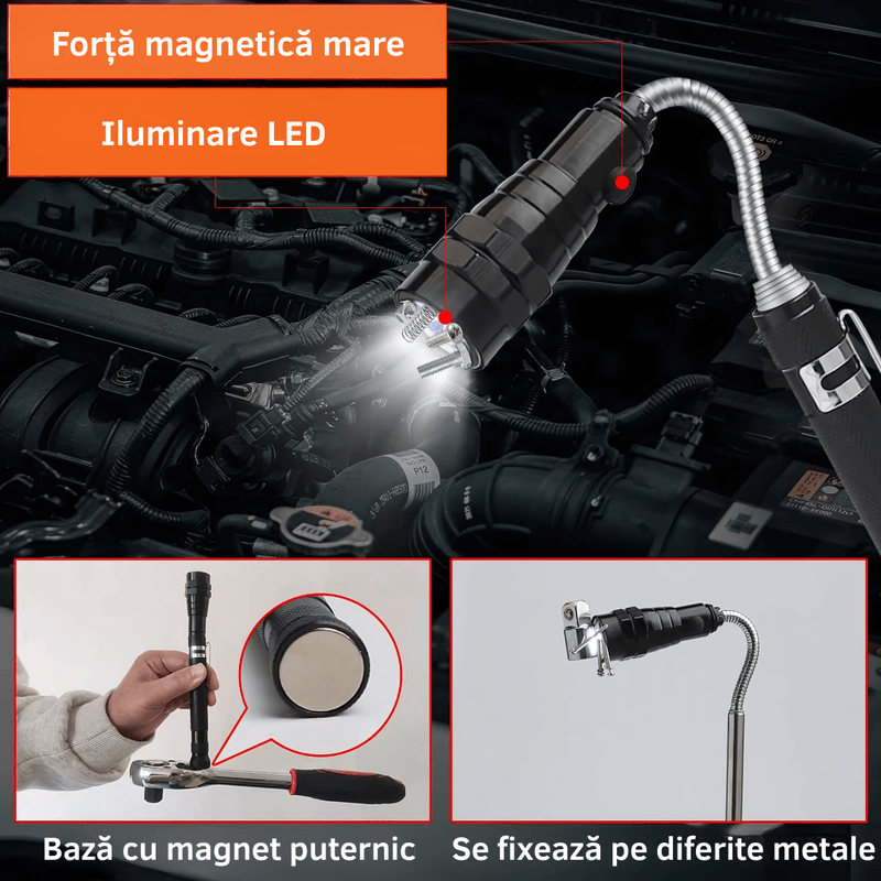 Casa si Gradina - Corpuri si surse de iluminat - Iluminat exterior - Lanterne - Lanterna telescopica LED multifunctionala, extensibila pana la 57 cm, brat flexibil 360° - Infinity.ro