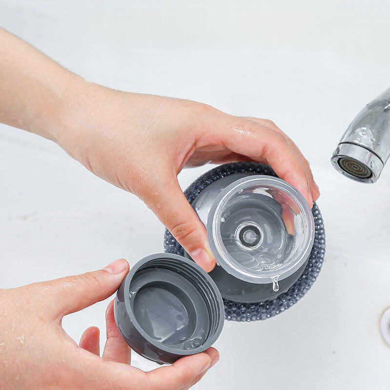 Casa si Gradina - Sanitare - Chiuveta bucatarie si accesorii - Chiuvete bucatarie - Set de perie vase universala de bucatarie cu dozator de sapun si suport 3buc - Infinity.ro