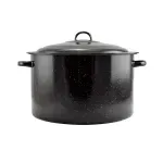 Casa si Gradina - Bucatarie si vesela - Vase pentru gatit - Oale si cratite - Cratita din otel emailat cu capac – 20 litri, negru cu buline albe - Infinity.ro