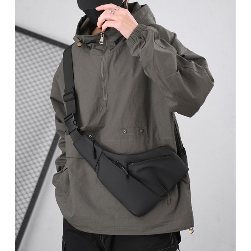 Sport si Outdoor - Echipament Sportiv - Accesorii echipament sportiv - Genti si borsete fitness - Geanta multifunctionala, borseta impermeabila, crossbody, 4 buzunare, neagra, Obralix® - Infinity.ro